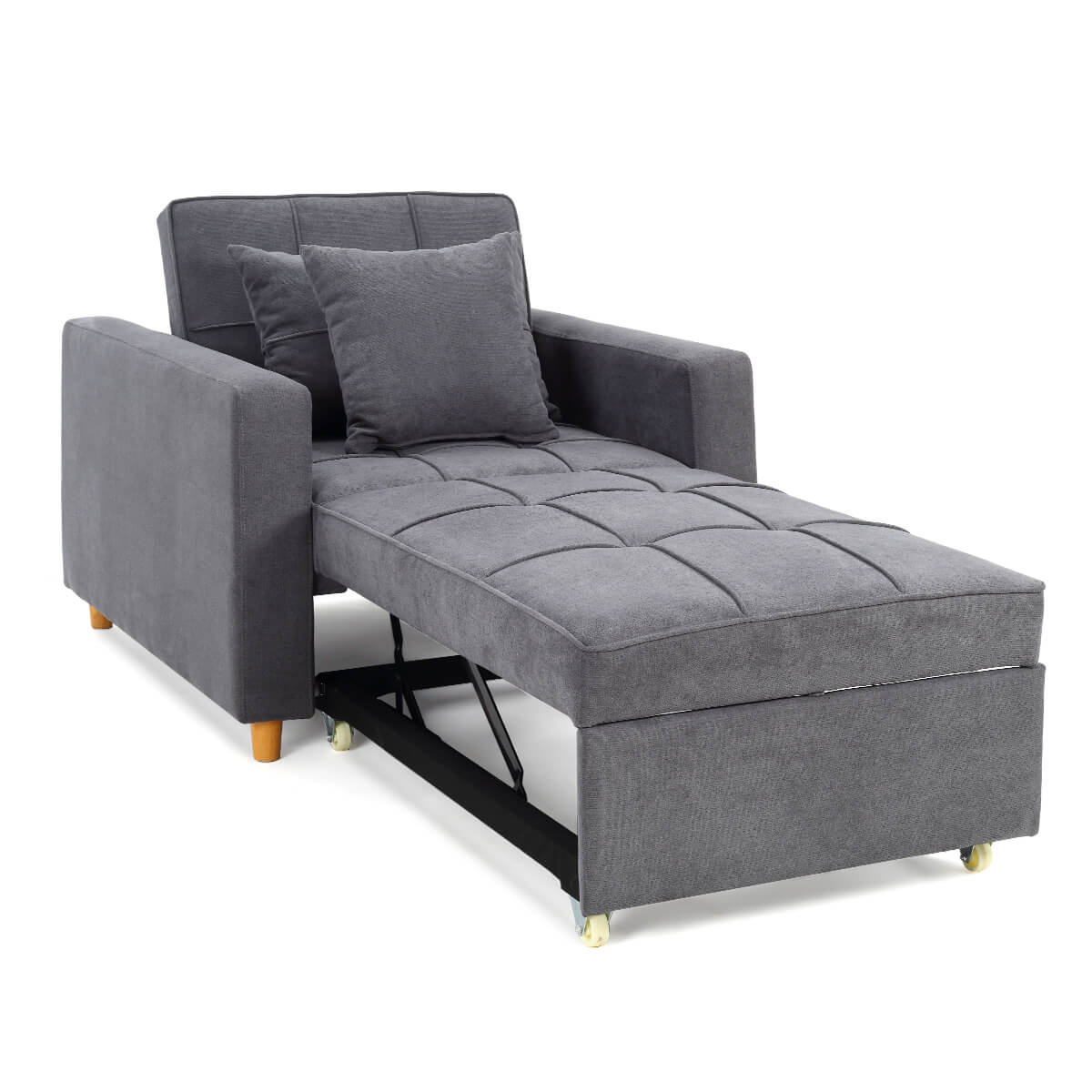 Homrest Sofa Bed 3-in-1 Convertible Chair Multi-Functional Sofa Bed Adjustable Recliner(Dark Grey)