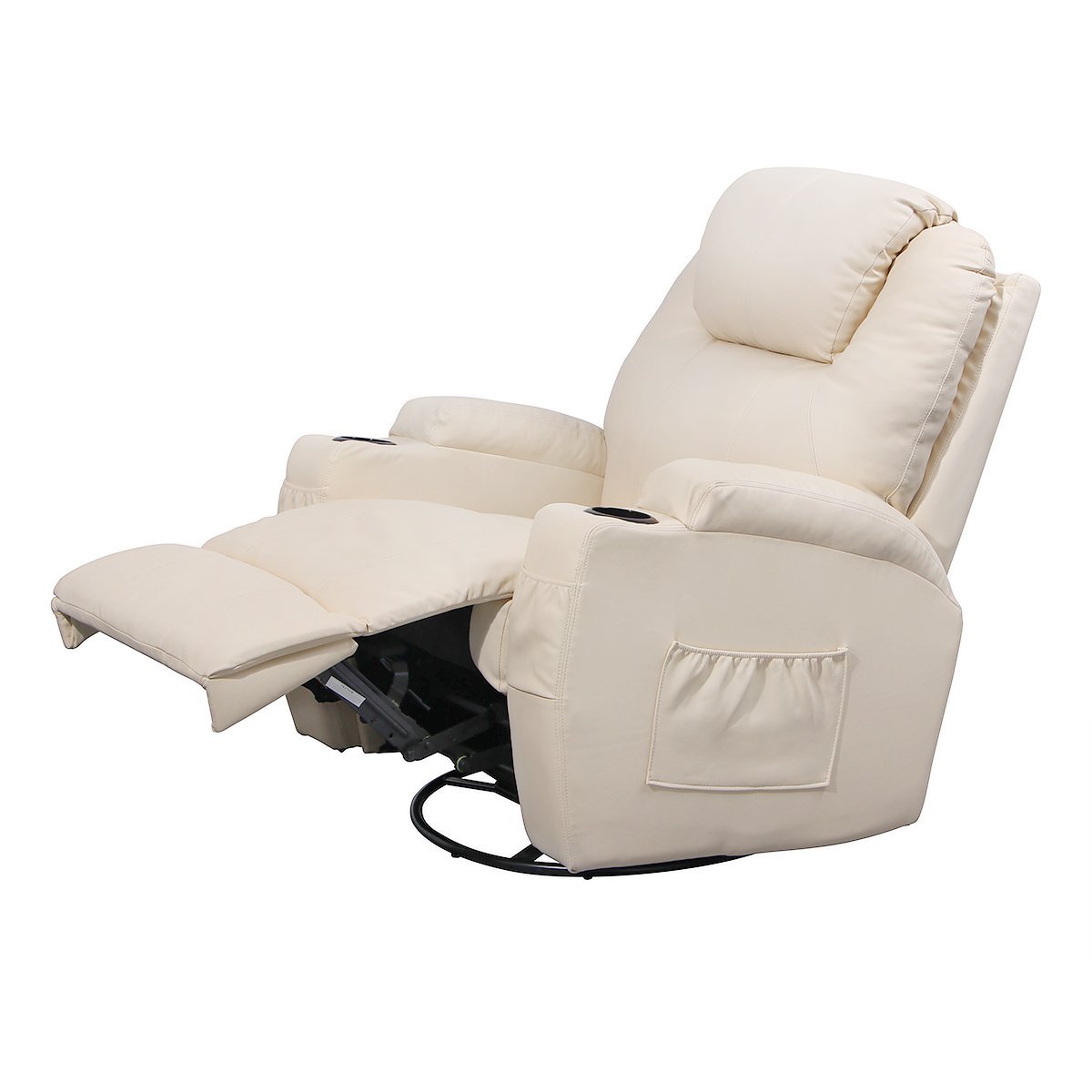 Esright Massage Recliner Chair, Heated PU Leather Rocker Recliner with