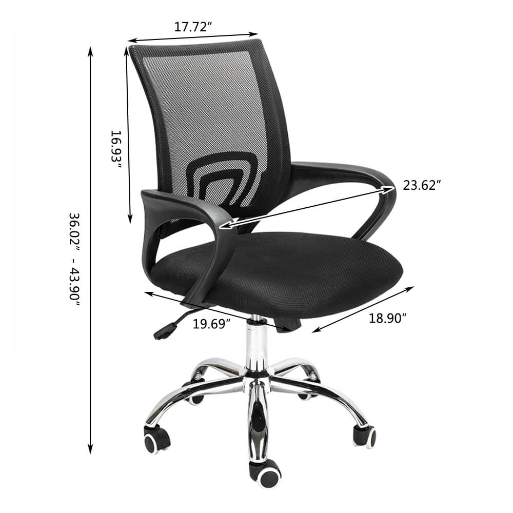 Mesh Back Gas Lift Adjustable Office Swivel Chair Black