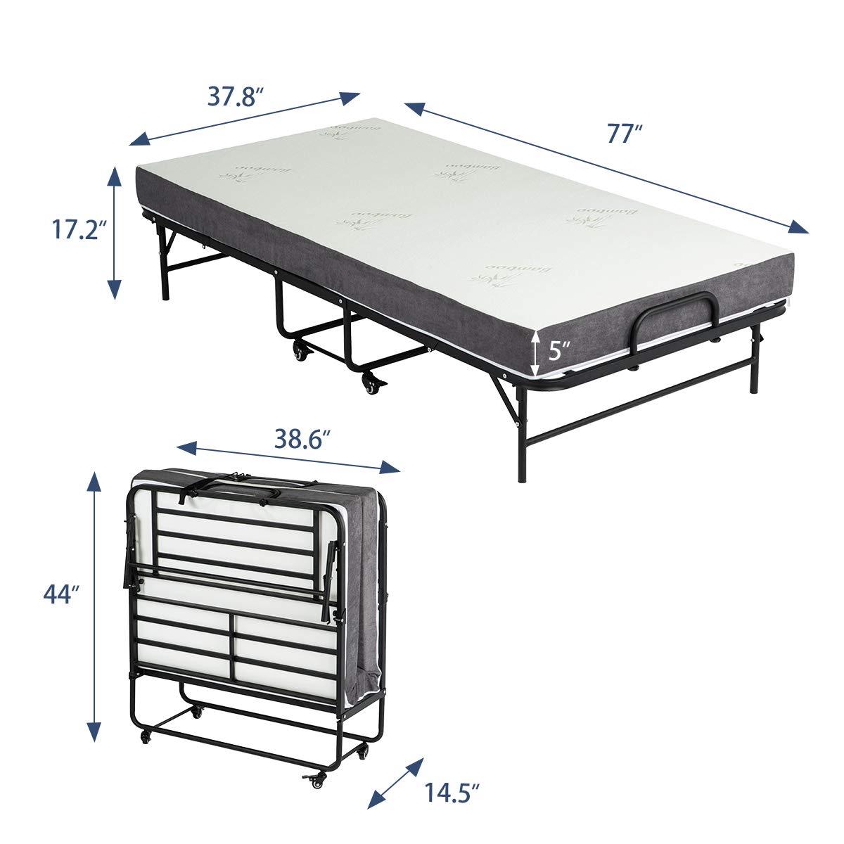 77¡Á38 Inch Folding Bed with Super Strong Sturdy Frame