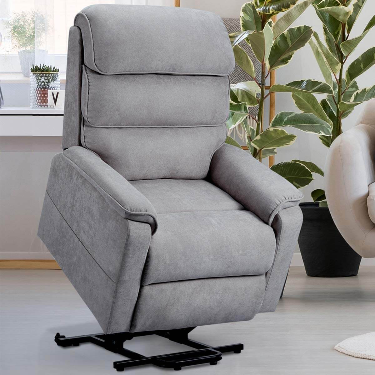 Esright Dual Motor Electric Power Recliner Lift Chair, Linen Fabric