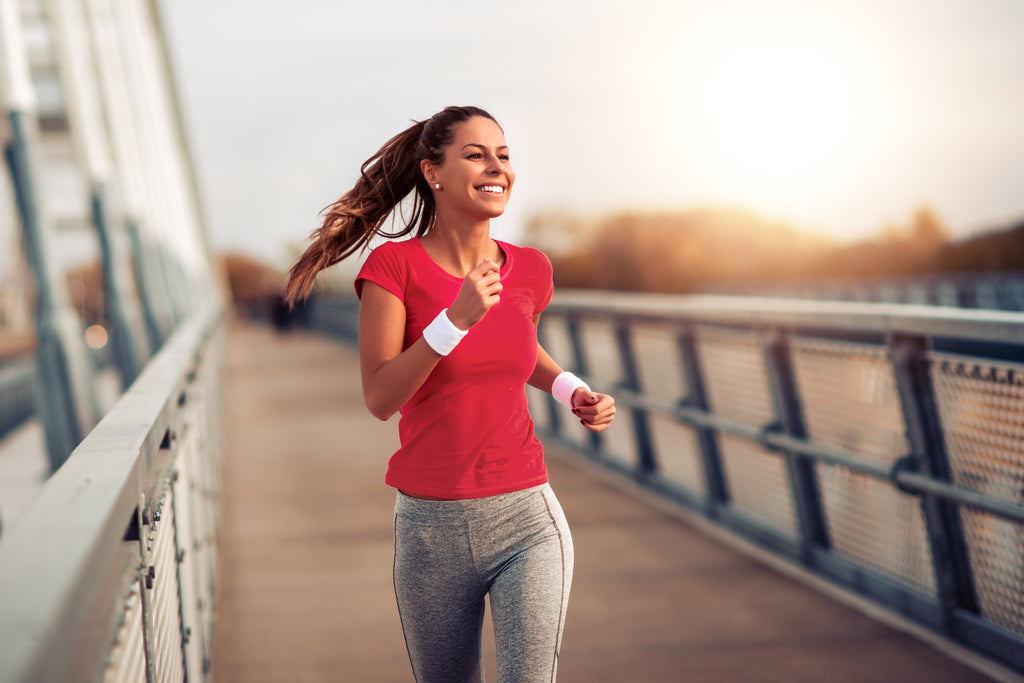 Woman outside jogging