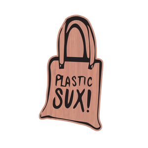 Open image in slideshow, Plastic Sux Wood Sticker - AK Wears Things
