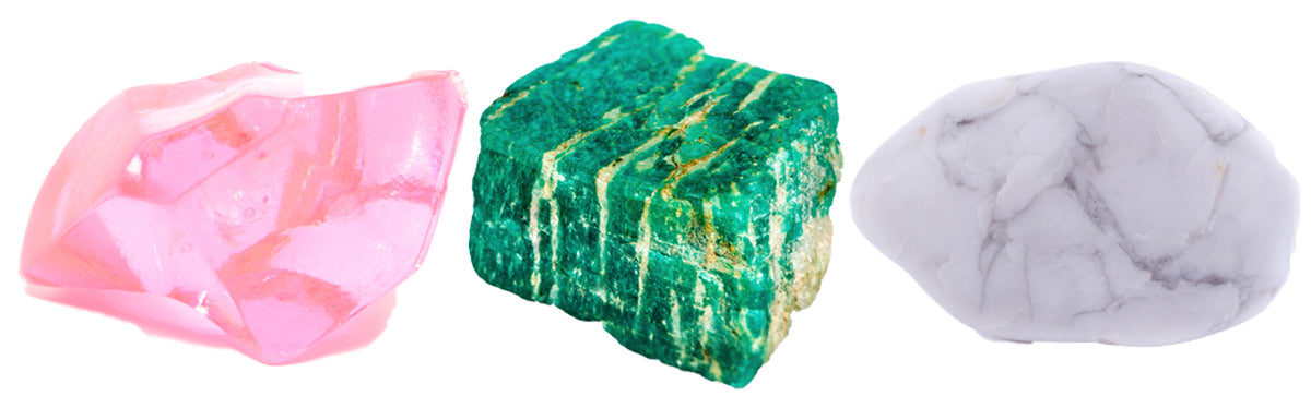 Pink Opal Amazonite Magnesite Semi precious natural gemstones 