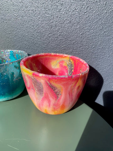 resin planter pot made using a home made silicone mould