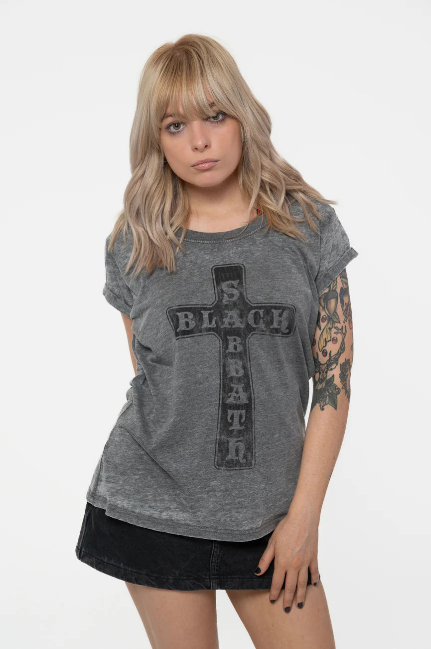 Black Sabbath Vintage Cross Burnout T-Shirt