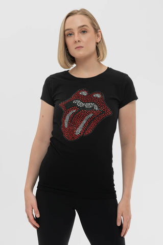 The Rolling Stones Diamante Tongue Skinny Tee