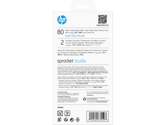 inkomen bolvormig personeel HP Sprocket Studio 4” x 6” Photo Paper & Cartridges (80 Sheets – 2 Car –  Sprocket Printers