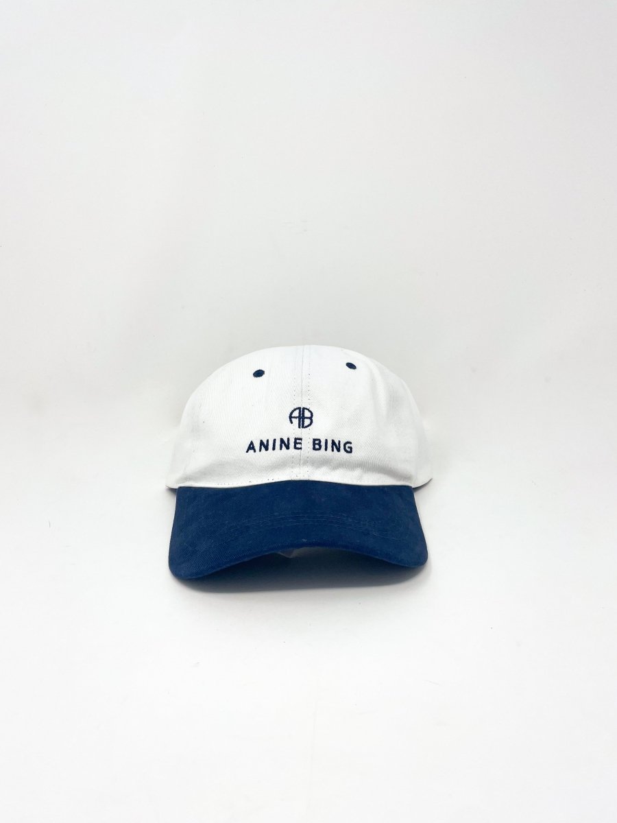 Jeremy Baseball Cap in Ivory and Navy