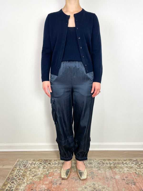 Washable Cashmere Shrunken Cardigan in Navy exclusive at The Shoe Hive