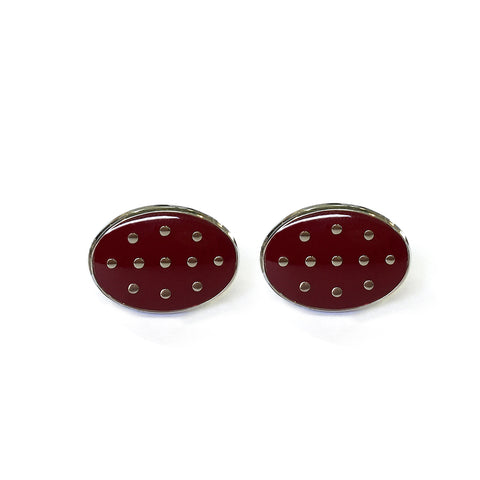 Bond Style TYLER and TYLER Capsule Bold Cufflinks Polka Burgundy