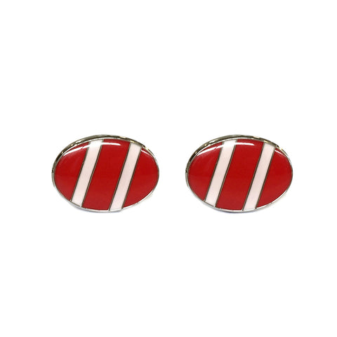 Bond Style TYLER and TYLER Capsule Bold Cufflinks Regiment Red and White