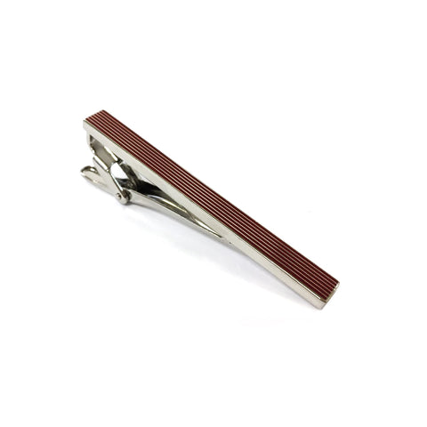 TYLER & TYLER Capsule Tie Clip Pinstripe Burgundy