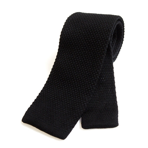 Bond Style TYLER and TYLER Knitted Wool Tie Black