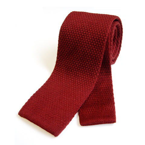 Bond Style TYLER and TYLER Knitted Wool Tie Maroon