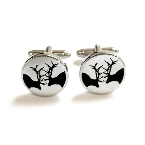 TYLER & TYLER Rutting Stags Enamel Cufflinks