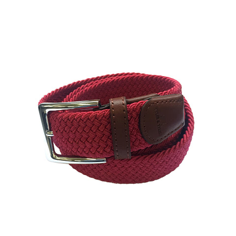 Bond Style TYLER and TYLER Burgundy Woven Belt