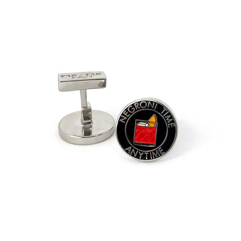 TYLER & TYLER Capsule Negroni Time Anytime Cufflinks Side Profile