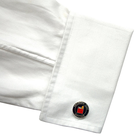 TYLER & TYLER Capsule Negroni Time Anytime Cufflinks on shirt cuff