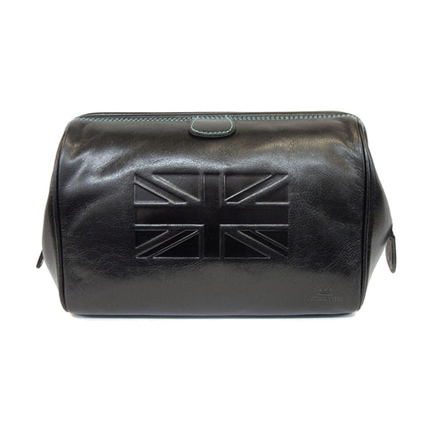 Bond Style TYLER and TYLER Luxury Real Leather Washbag Union Jack