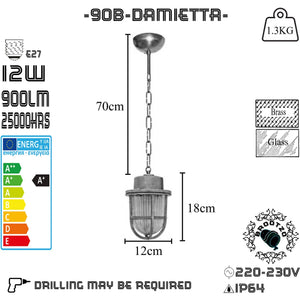 BrootZo Damietta Messing Skot-lampe Udendørs Væglampe Vægplafond Til Kystmiljø LED