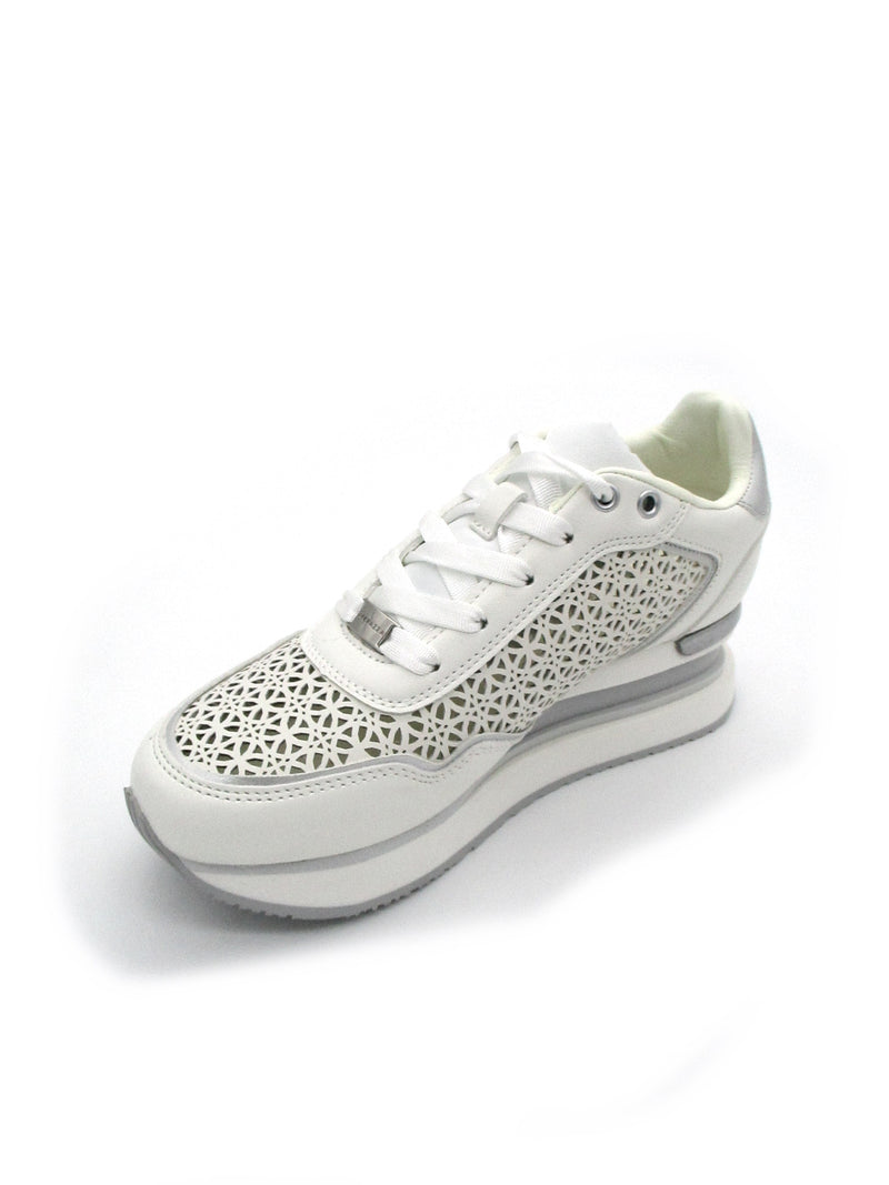 Sneaker donna running pelle traforata Apepazza Marghe White – Valery ...