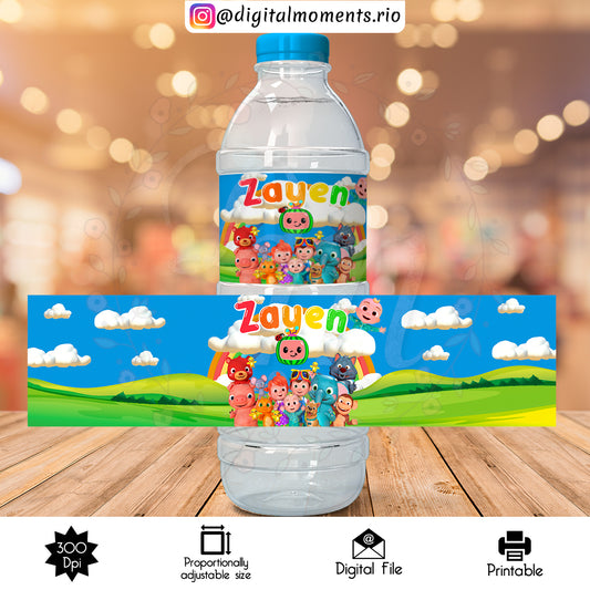 Cocomelon Birthday Water Bottle Label Template to Print at Home