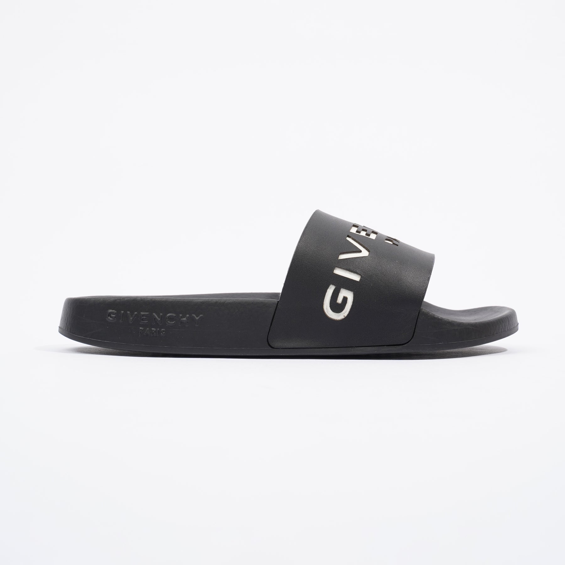 Louis Vuitton Pool Pillow Logo Embossed Leather Slides Eu 38 Uk 5 Us 8 at  1stDibs