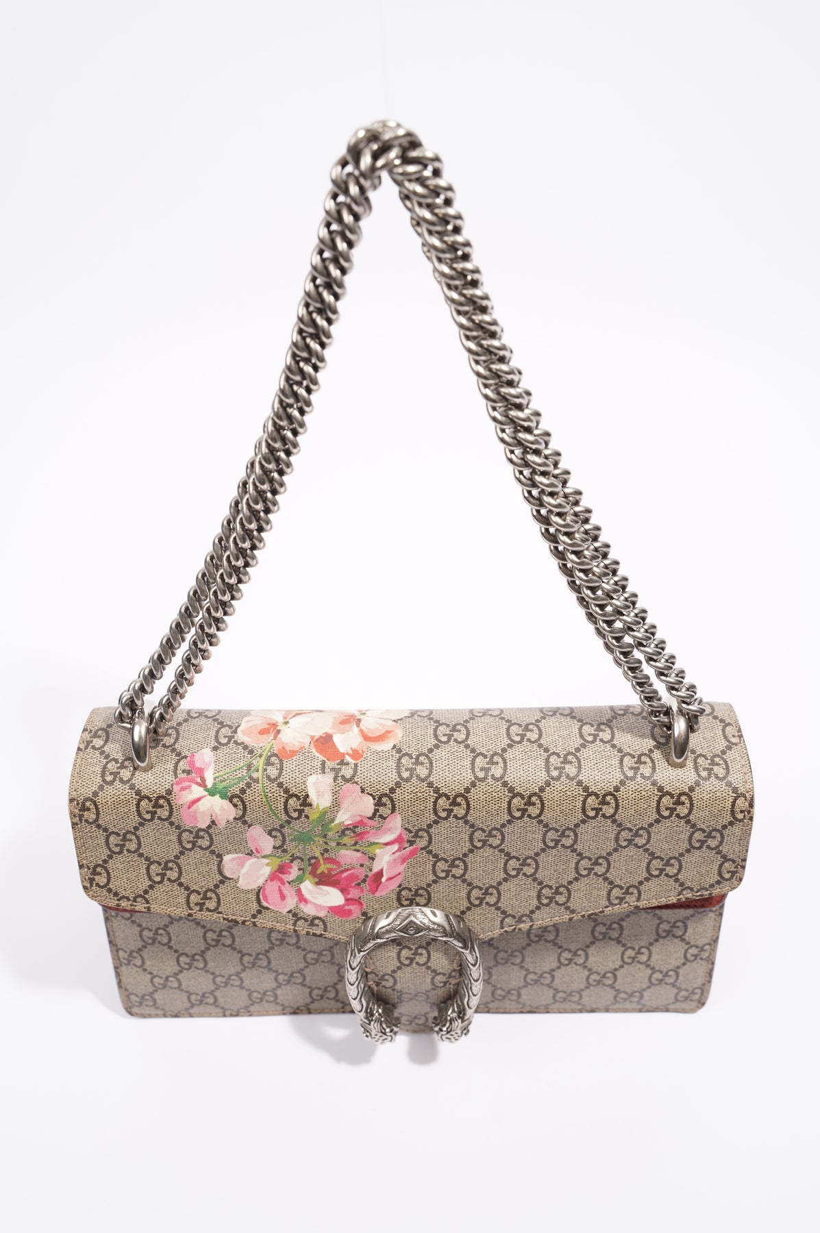 Gucci Mini Blooms GG Supreme Canvas Top Handle Crossbody Bag Red 546312