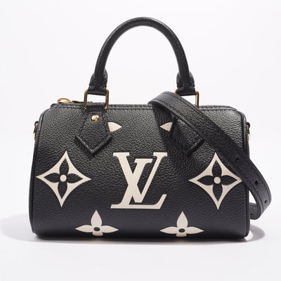 Louis Vuitton Black Giant Monogram Empreinte Speedy Bandoulière 20 Gold Hardware, 2021 (Like New), Womens Handbag