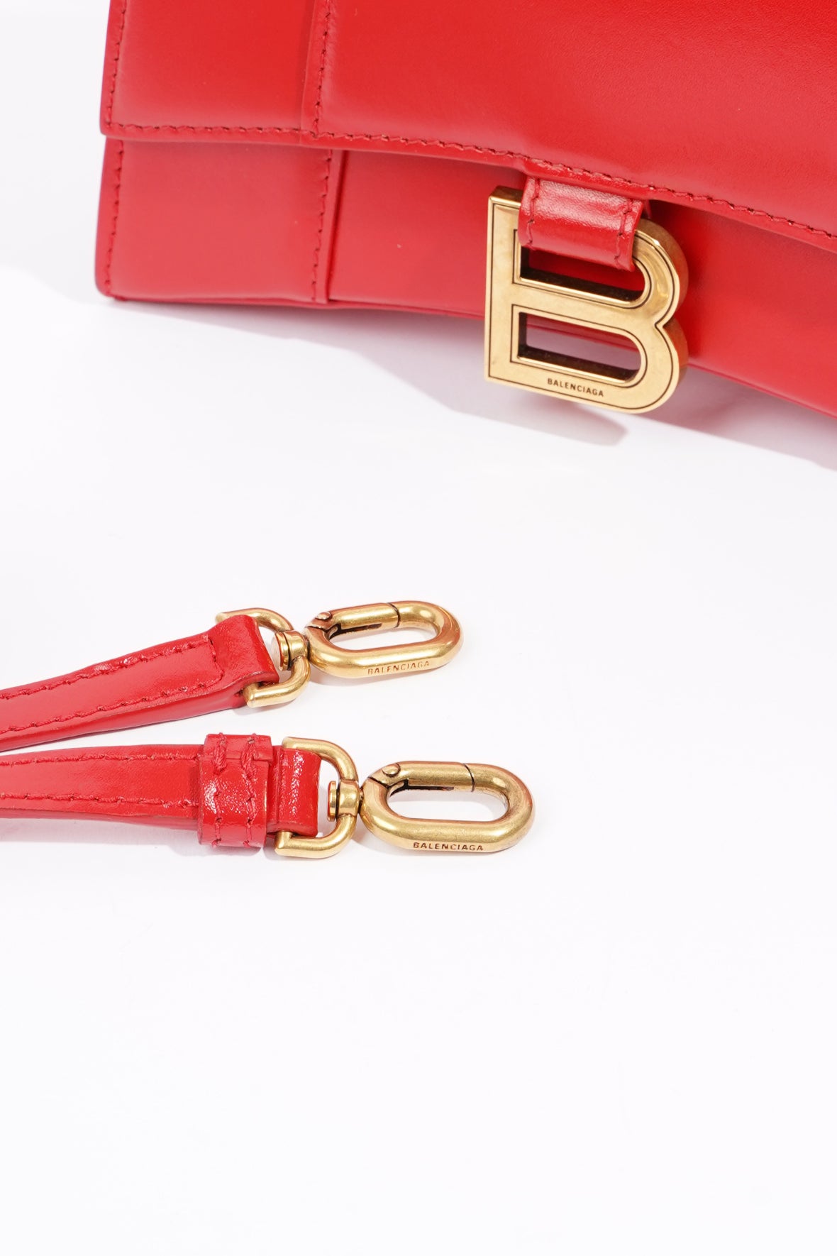 balenciaga hourglass bag red