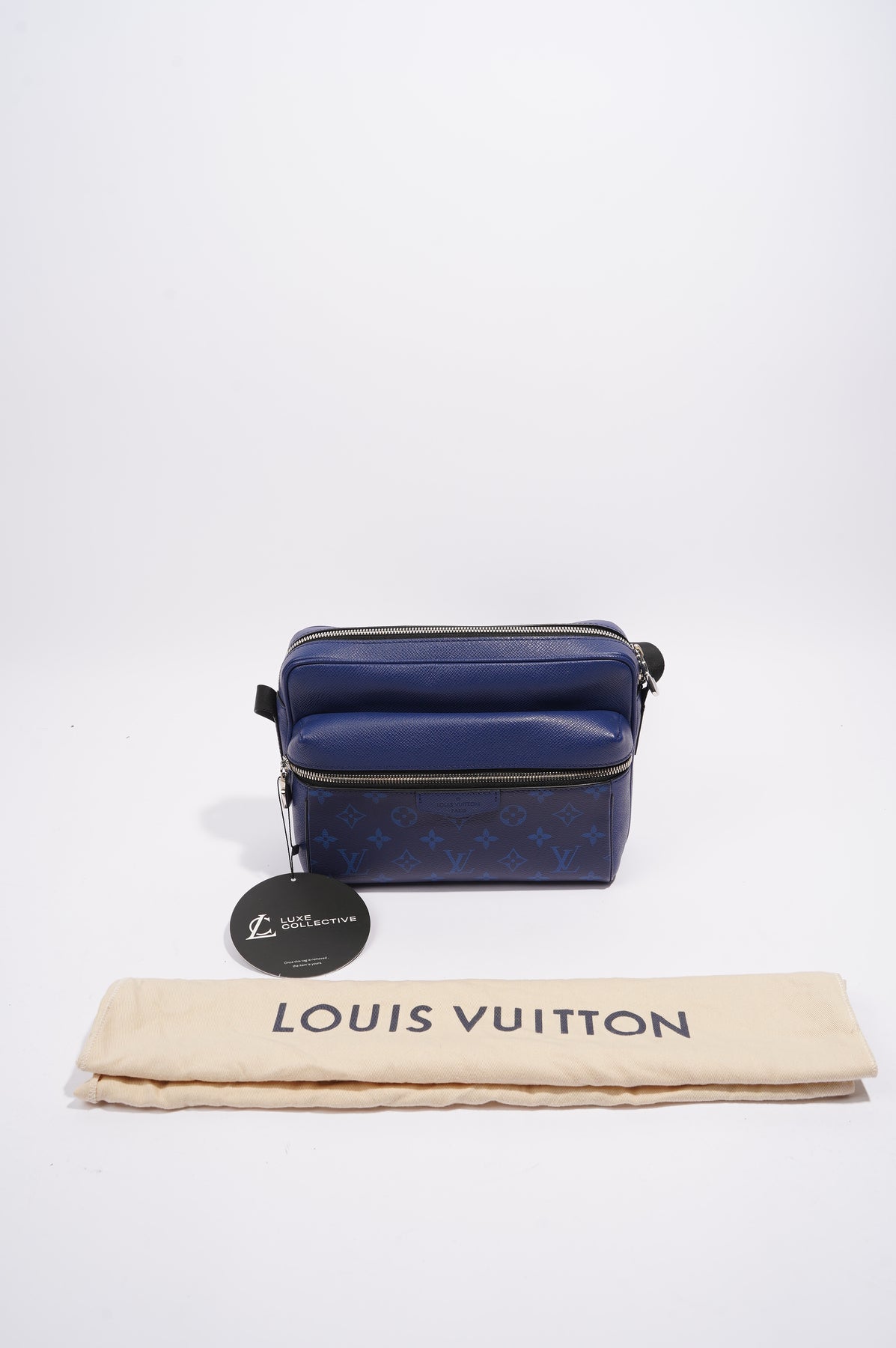 Louis Vuitton Outdoor Messenger Blue Taiga Monogram Silver Hardware –  Madison Avenue Couture