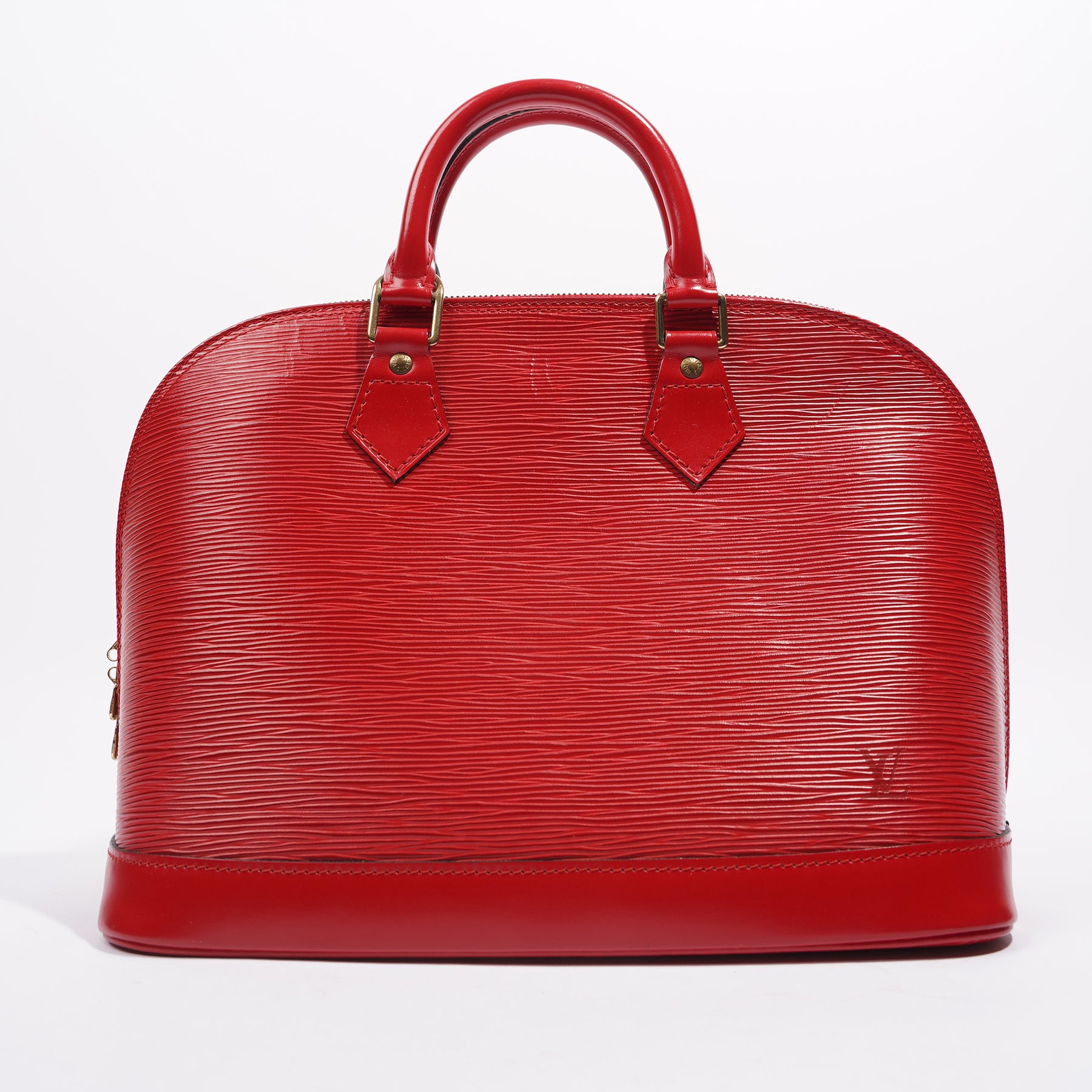 Louis Vuitton Alma Small Model Handbag in Red EPI Leather