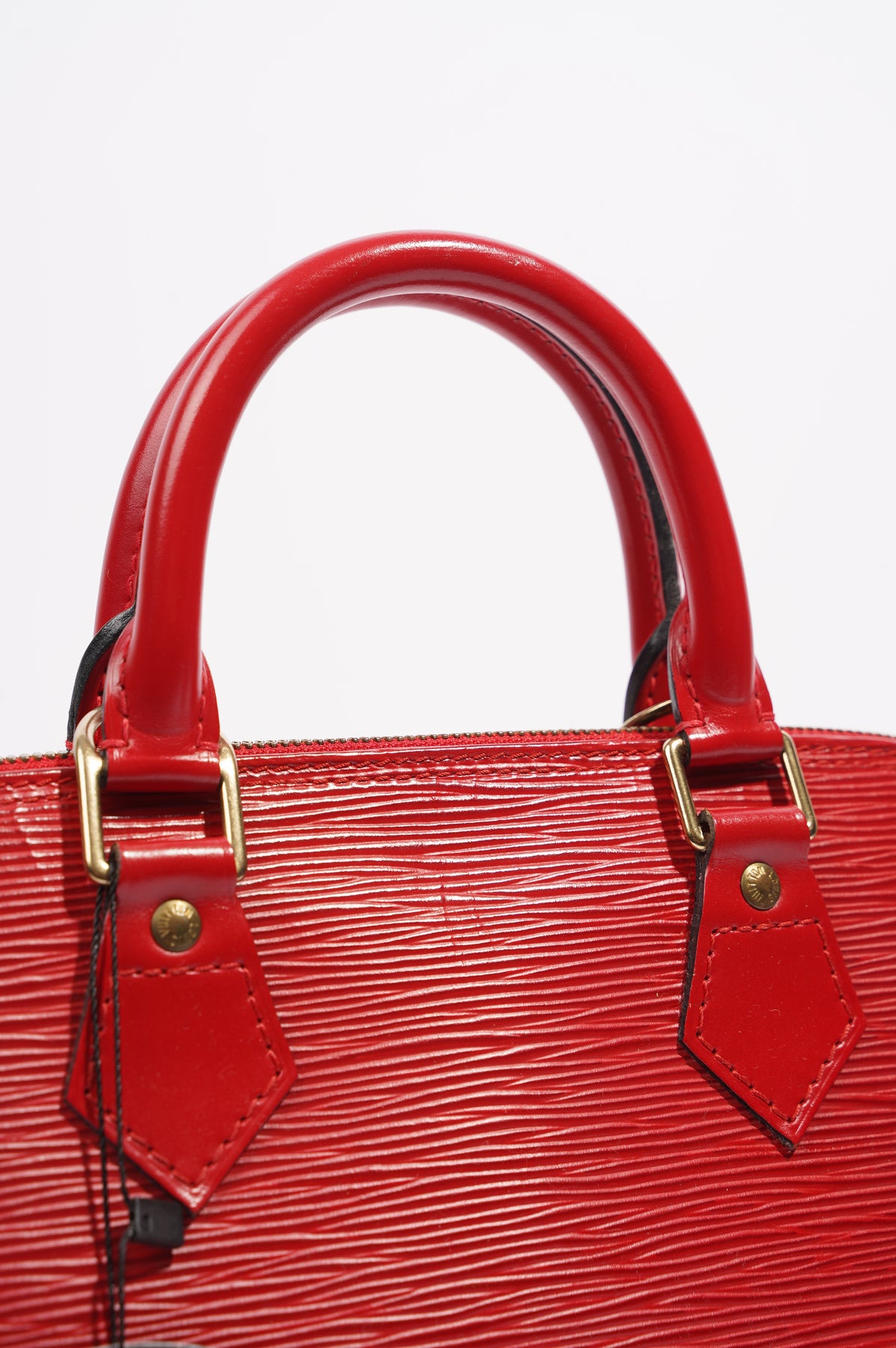 LOUIS VUITTON Alma BB Epi Leather Satchel Crossbody Bag Red