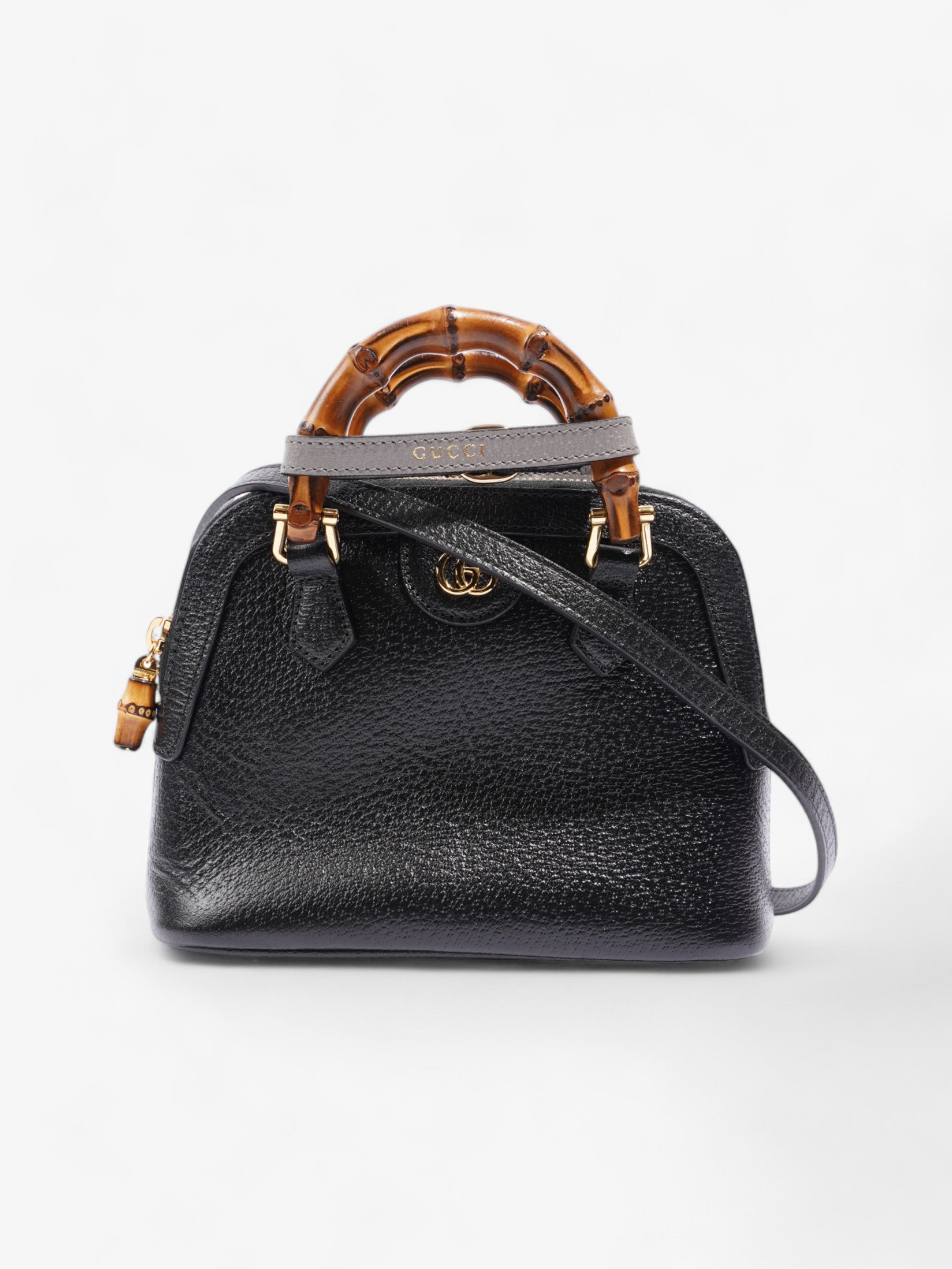 image of Gucci Diana Bamboo Black / Brown Leather Mini