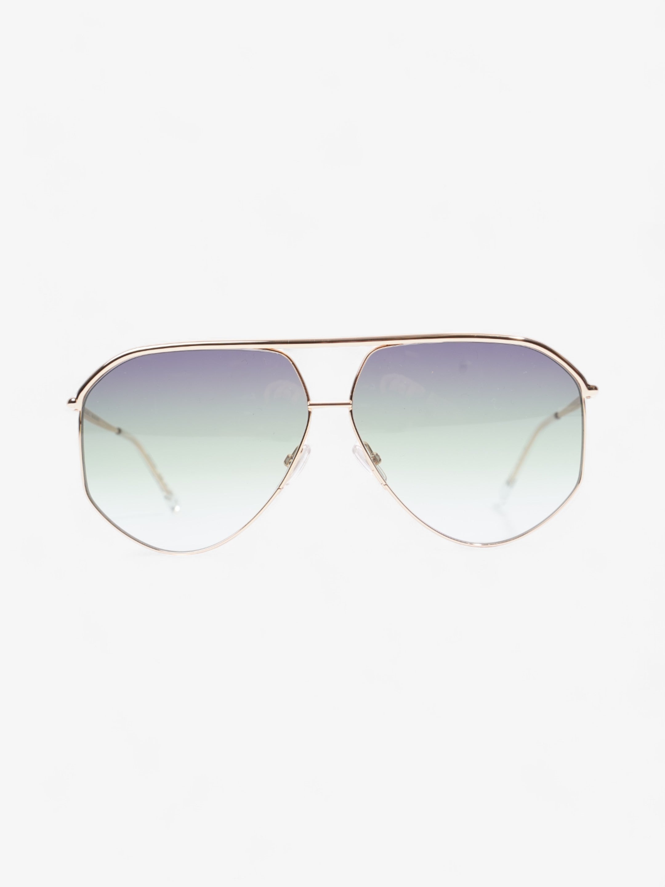 Image of Isabel Marant Etoile Aviator Tinted Sunglasses Gold / Green Acetate 140mm