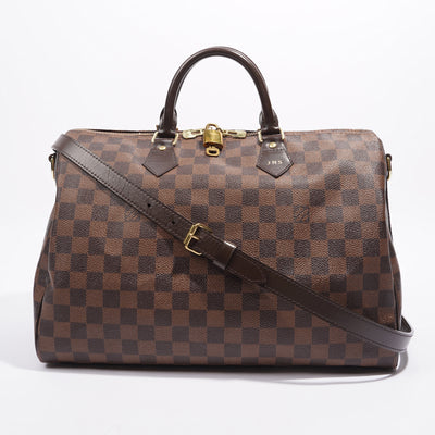 $1000 Louis Vuitton Classic Damier Azur White Speedy 30 Tote Bag