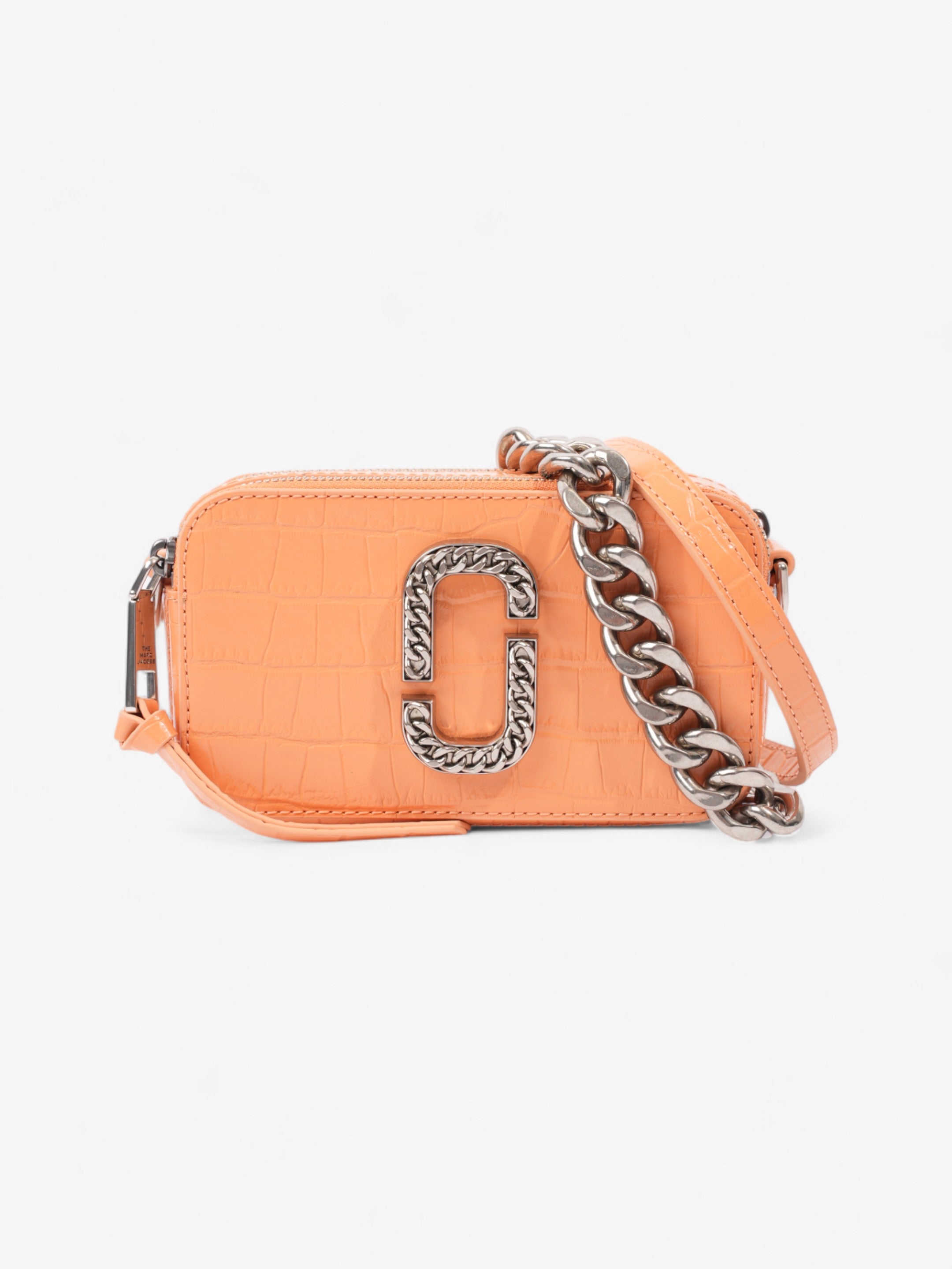 image of Marc Jacobs The Snapshot Bag Orange Embossed Leather