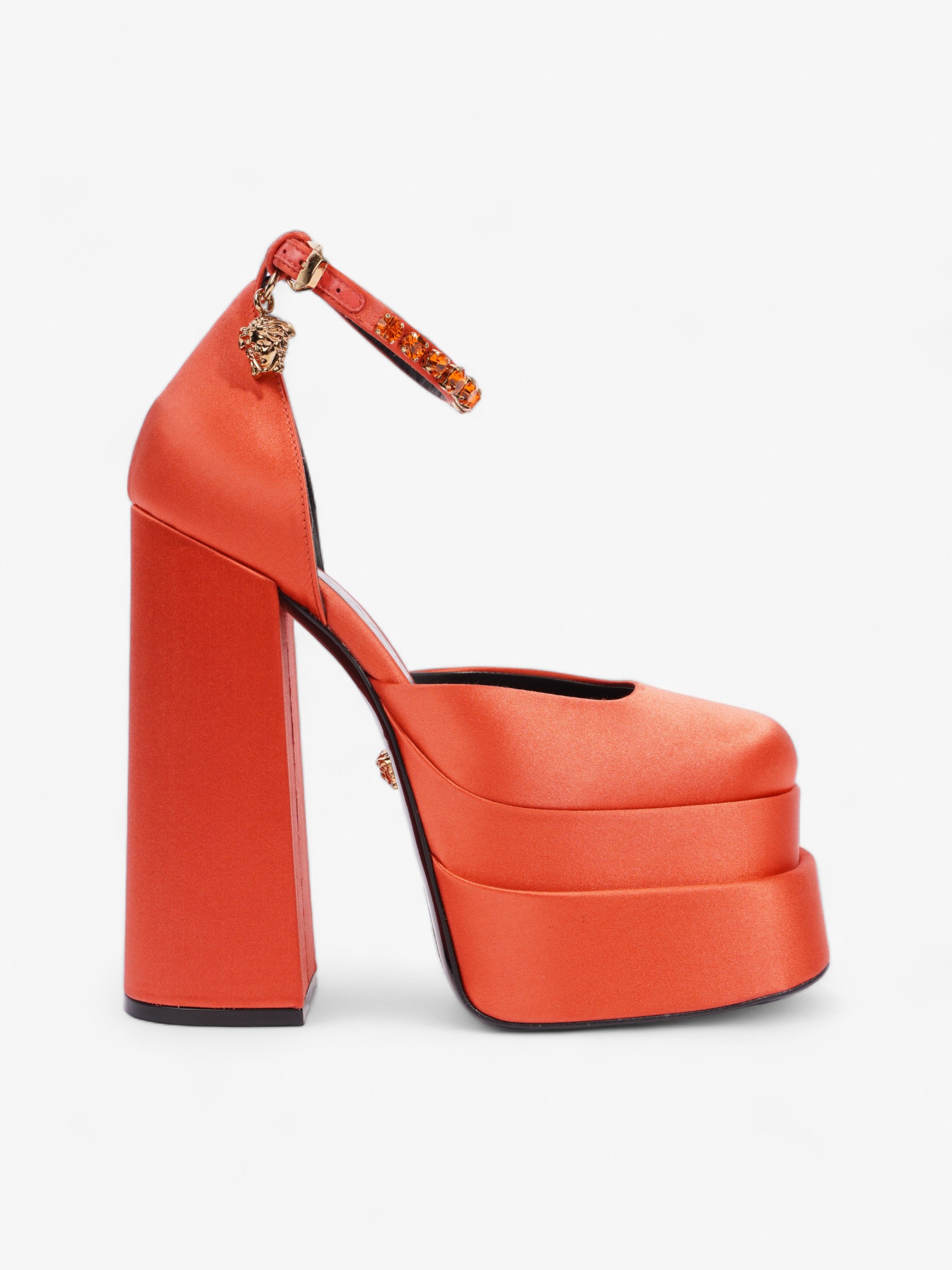 image of Versace Medusa Aevitas Platform Pumps Red Nylon EU 36 UK 3