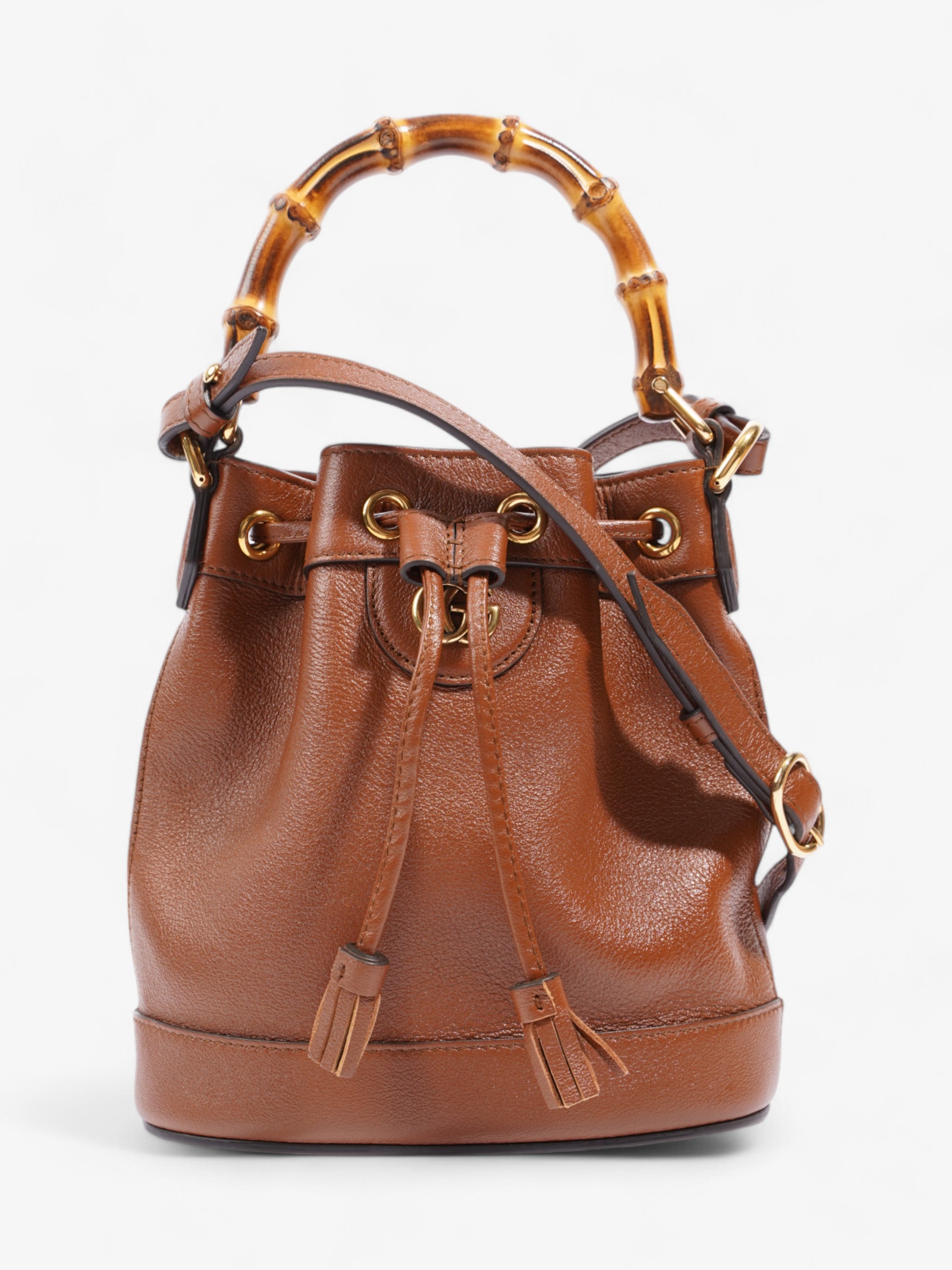 image of Gucci Diana Bucket Bag Brown Leather Mini