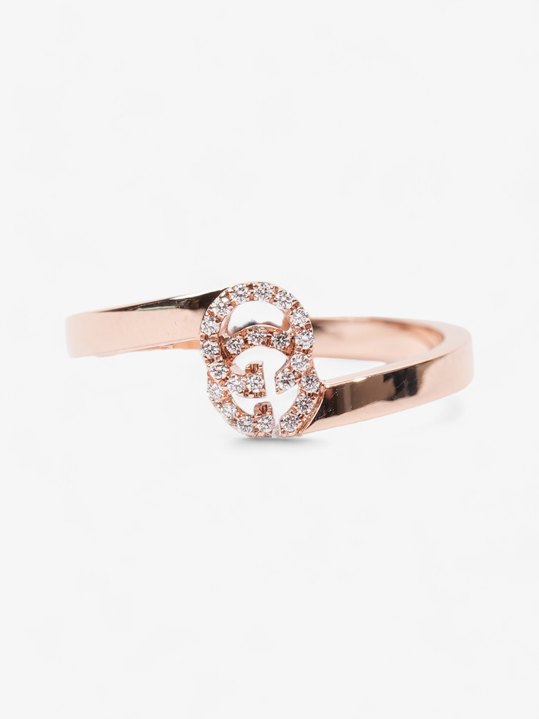 Image of Gucci Running G Ring 18ct Rose Gold  / 0.5ct Diamond GG Rose Gold 49cm