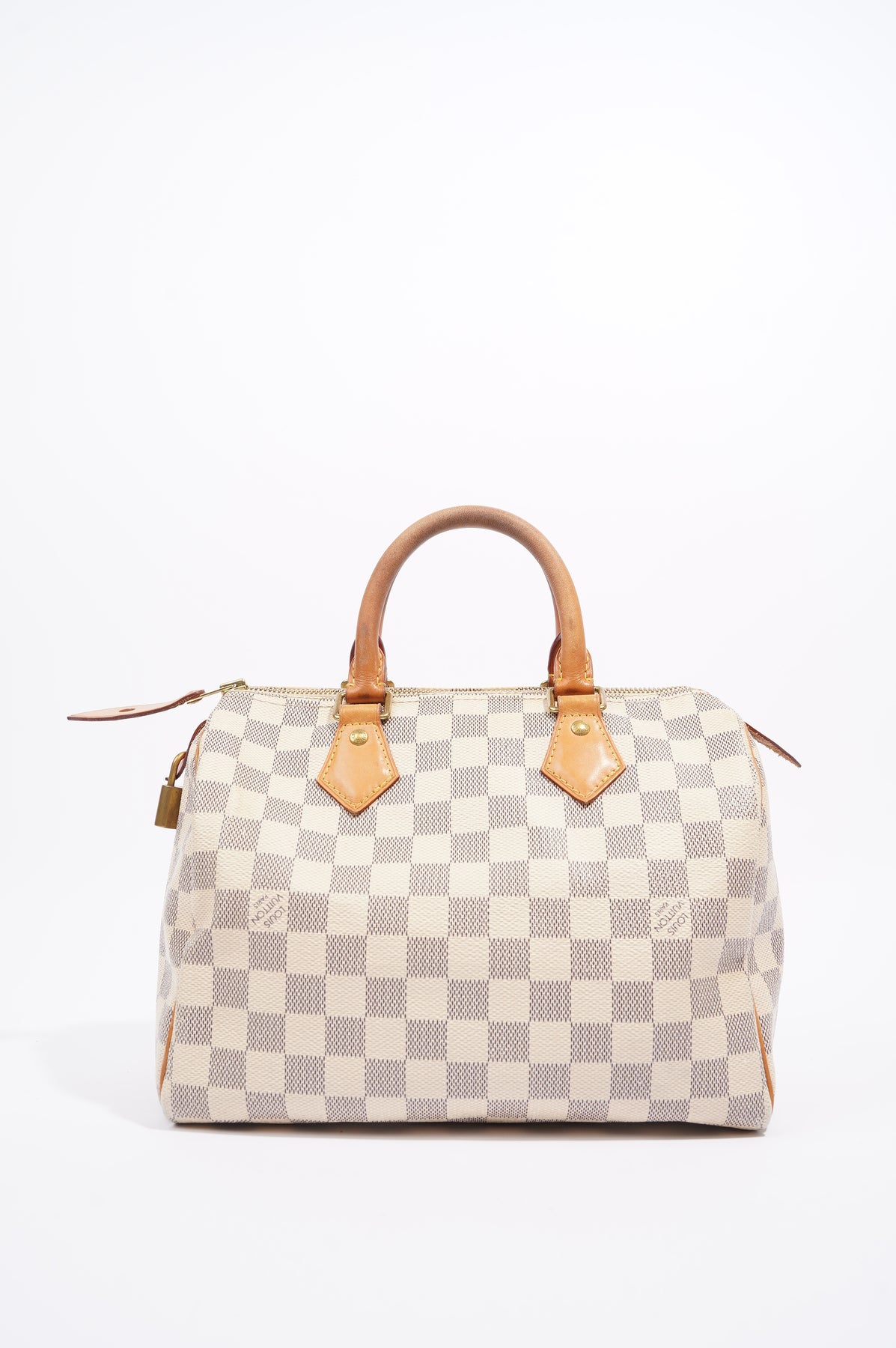 Louis Vuitton White Damier Azur Canvas Speedy 25 Top Handle Bag Louis  Vuitton  TLC