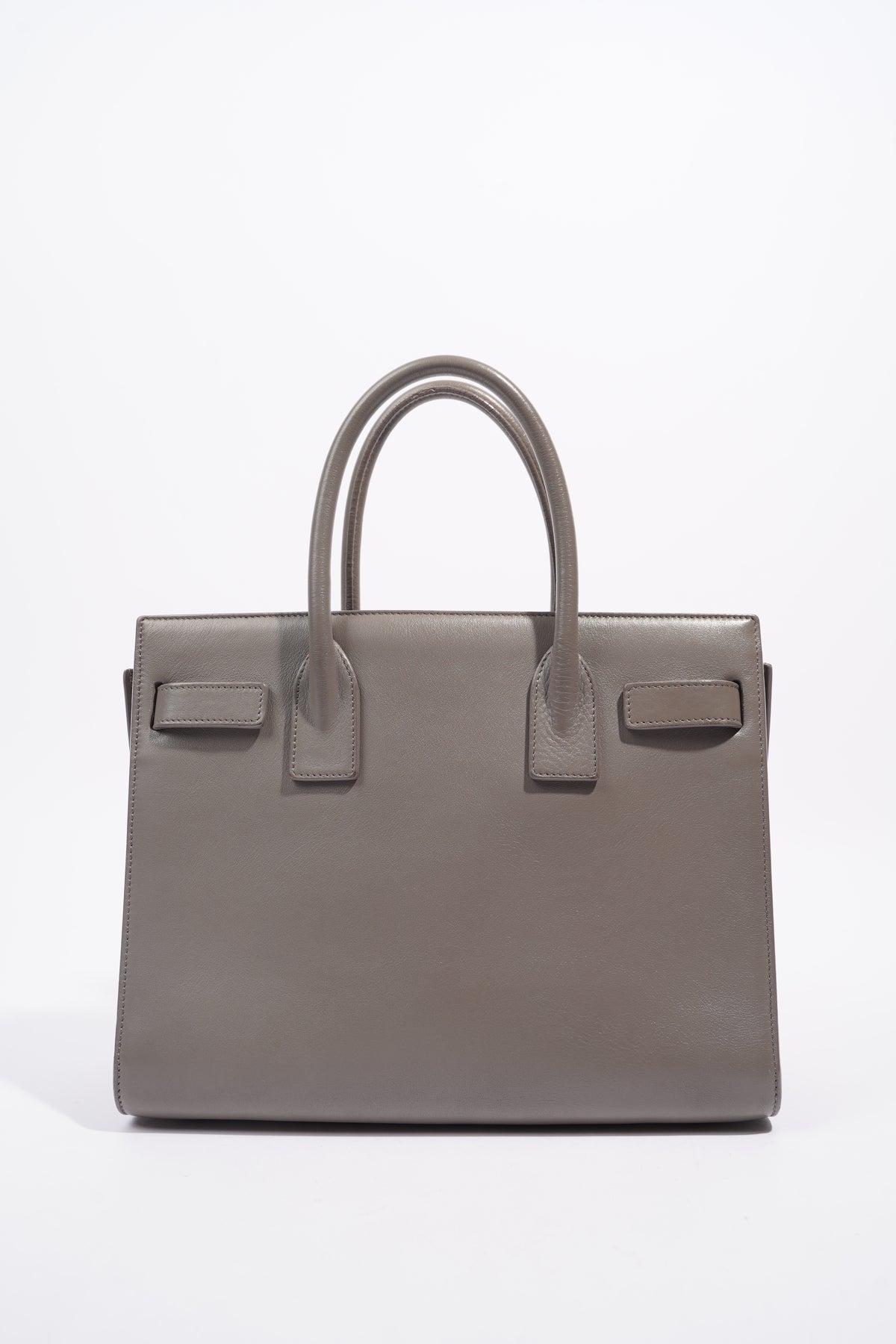 Saint Laurent YSL Small Classic Sac De Jour in Fog Grey Grained Calfskin  with Silver Hardware