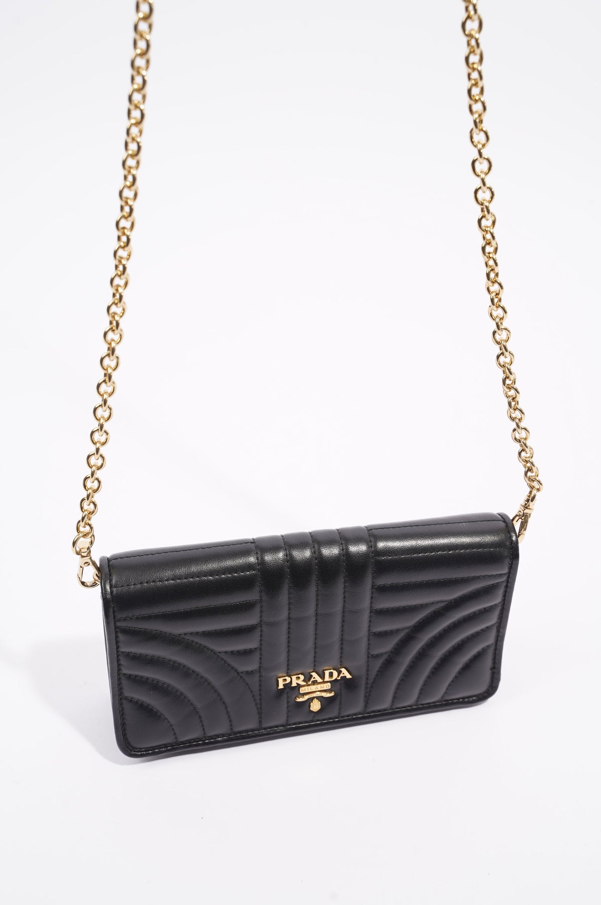 Prada Womens Diagramme Wallet On Chain Black – Luxe Collective