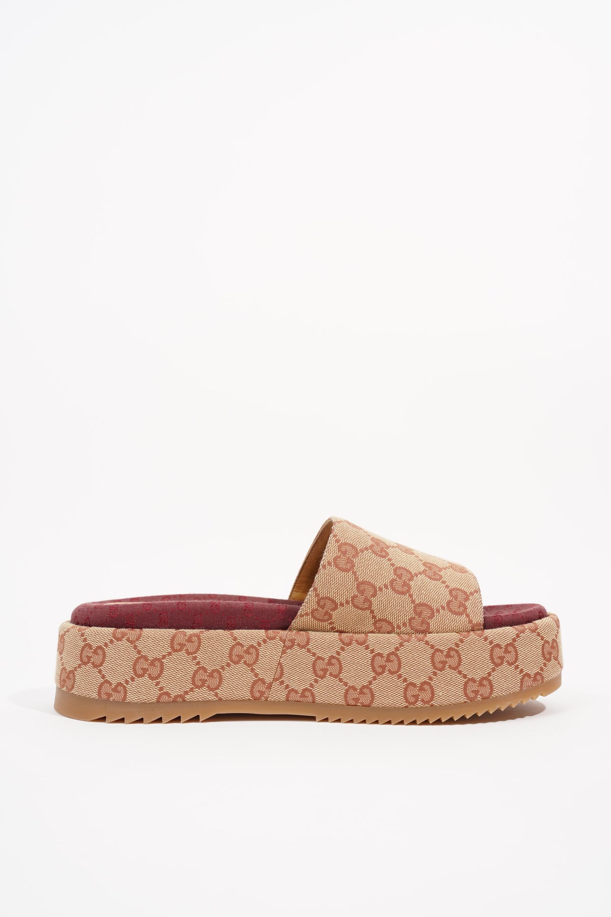 Gucci Womens Original GG Slide Sandal Beige / Brick Red EU  / UK 6 –  Luxe Collective