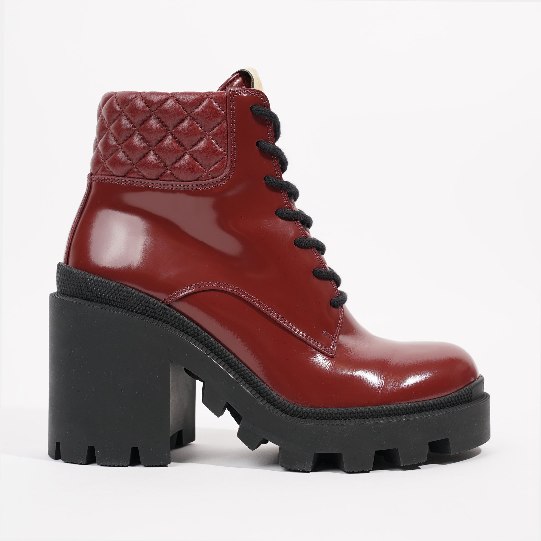 LOUIS VUITTON Patent Calfskin Monogram Star Trail Ankle Boots 36.5 Black  1185263