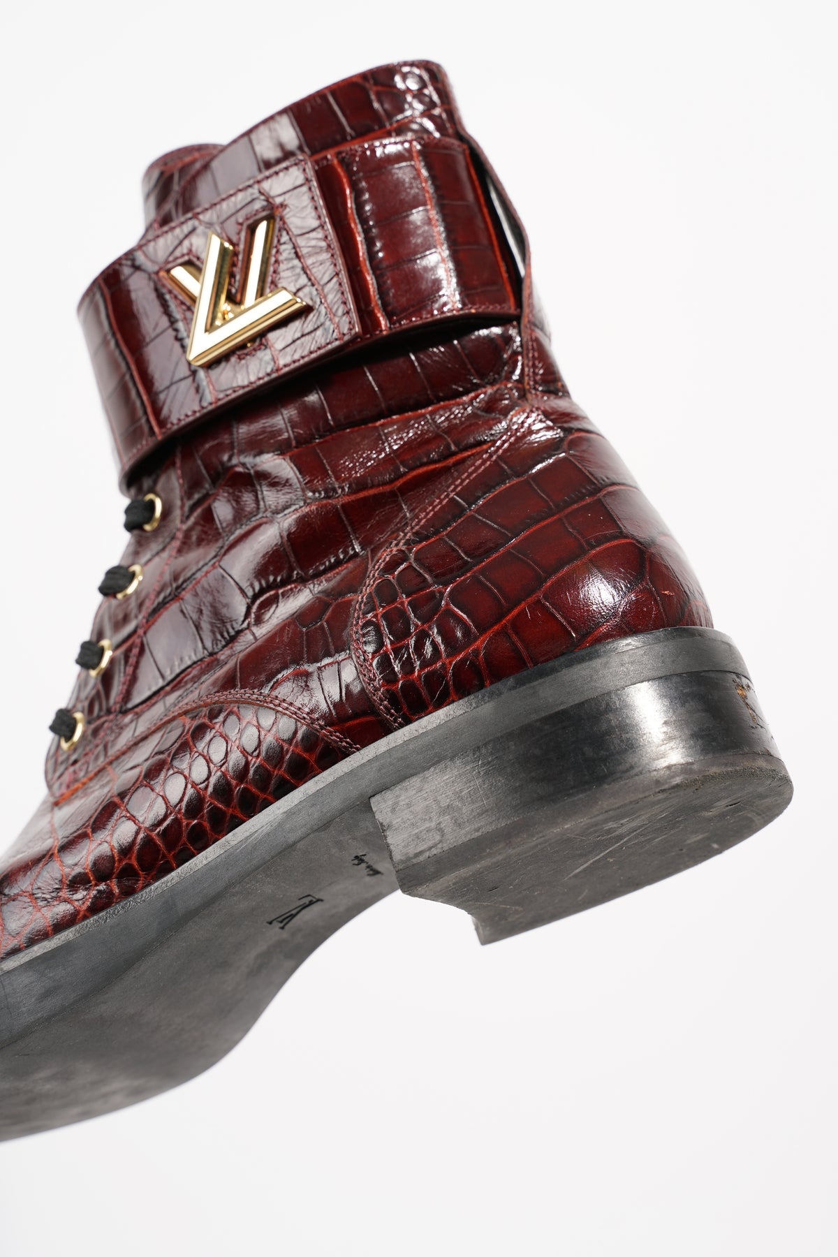 Louis Vuitton Louis Vuittton Wonderland Burgundy Red Leather Boot