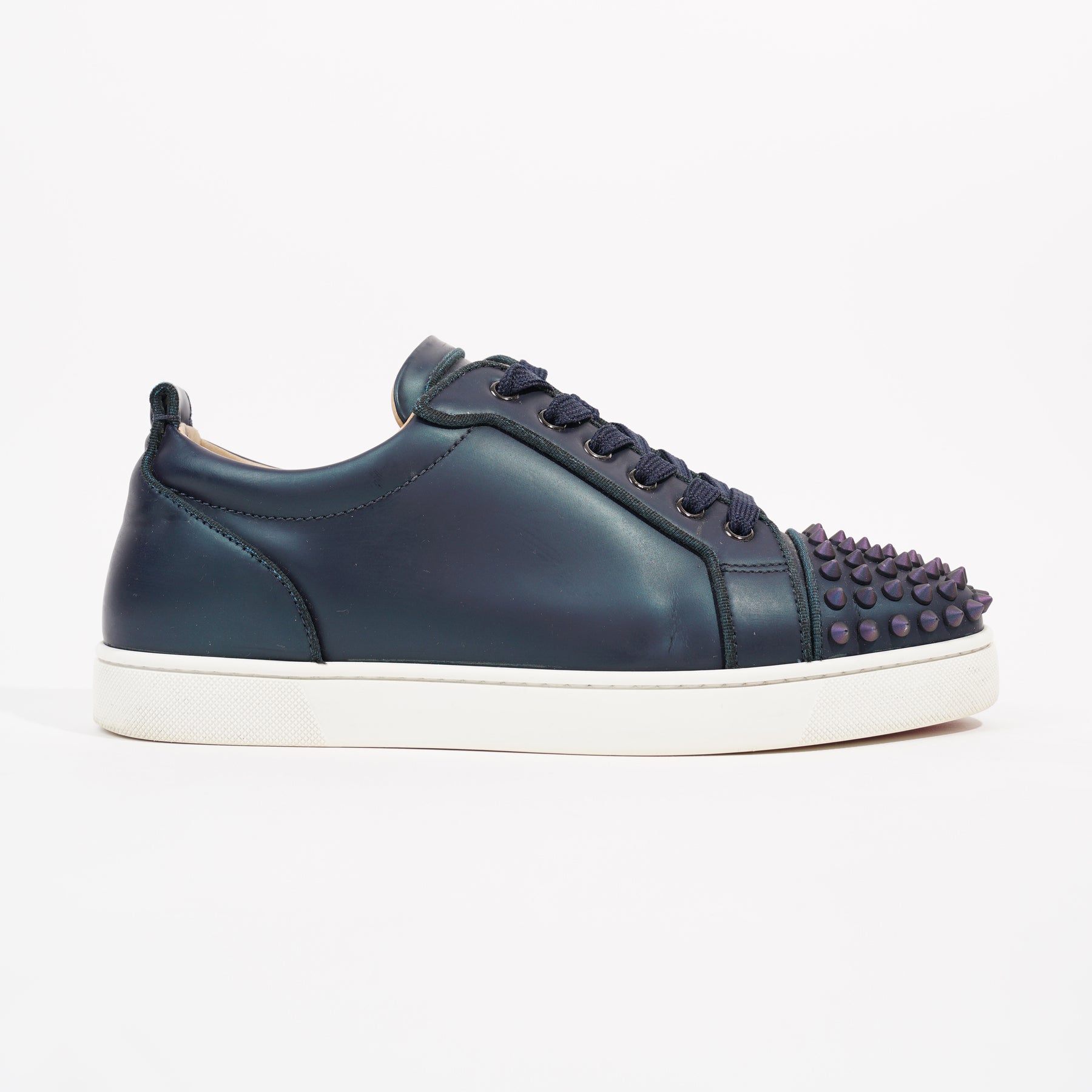 CHRISTIAN LOUBOUTIN Louis Junior Spikes Cap-Toe Iridescent Leather Sneakers  for Men
