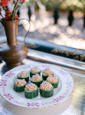 Salmon Pate over cucumber slices for an appetizer-based Easter Recipes
