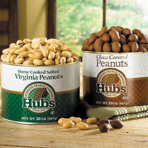 Image of Hubs Plain Salted Peanuts and Chocolate Covered Peanuts